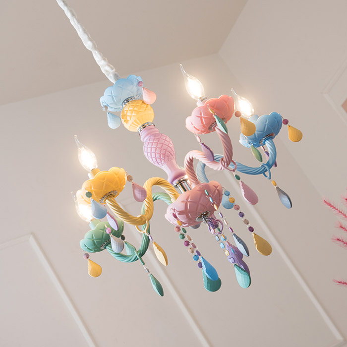 파스텔 마카롱조명 5등 샹들리에 식탁등 식탁조명