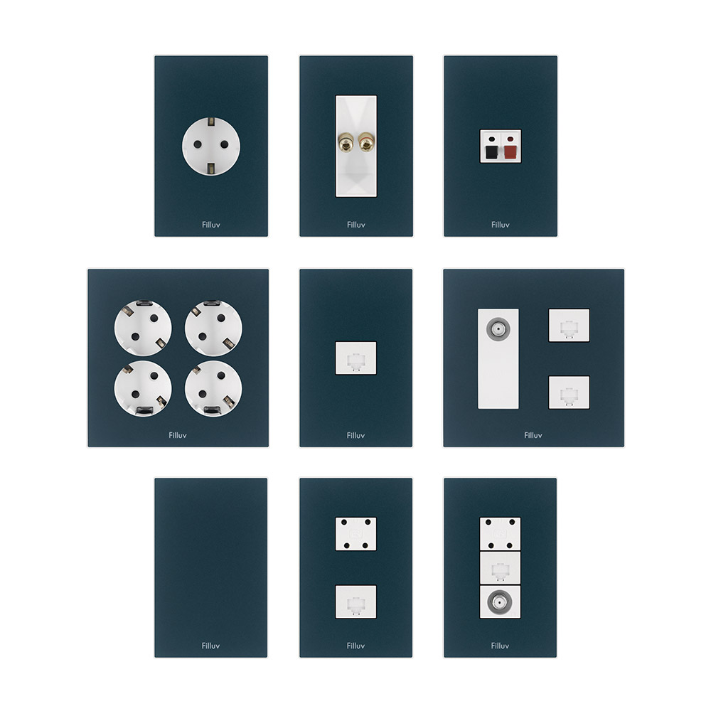 베코 필럽 콘센트/통신 [딥블루 화이트바디]