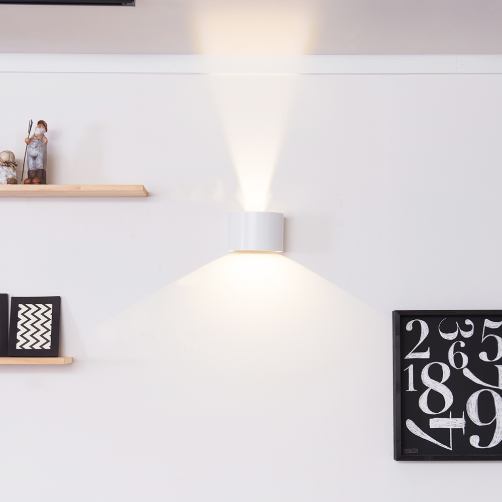 LED 모던 라운드 방수 벽등 8W 화이트/블랙