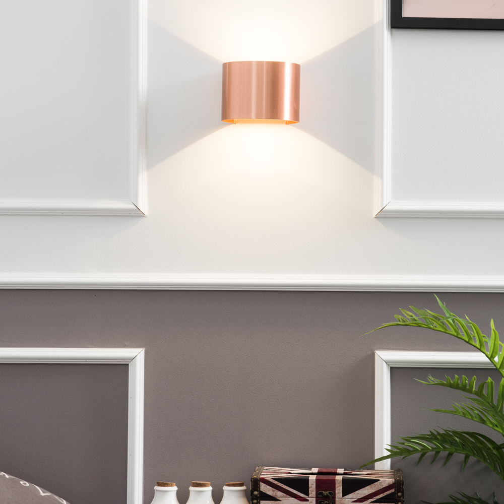 LED 모던 라운드 외부 벽등 8W 골드/로즈골드