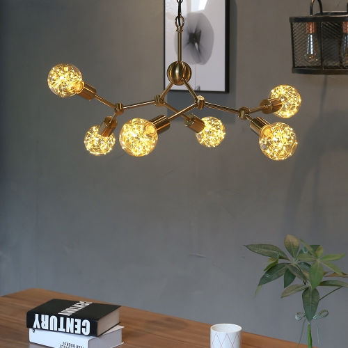 유니크 6등 식탁등 식탁조명 신주골드