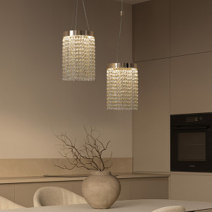 LED 라시아 크리스탈 2등 펜던트 조명 50W