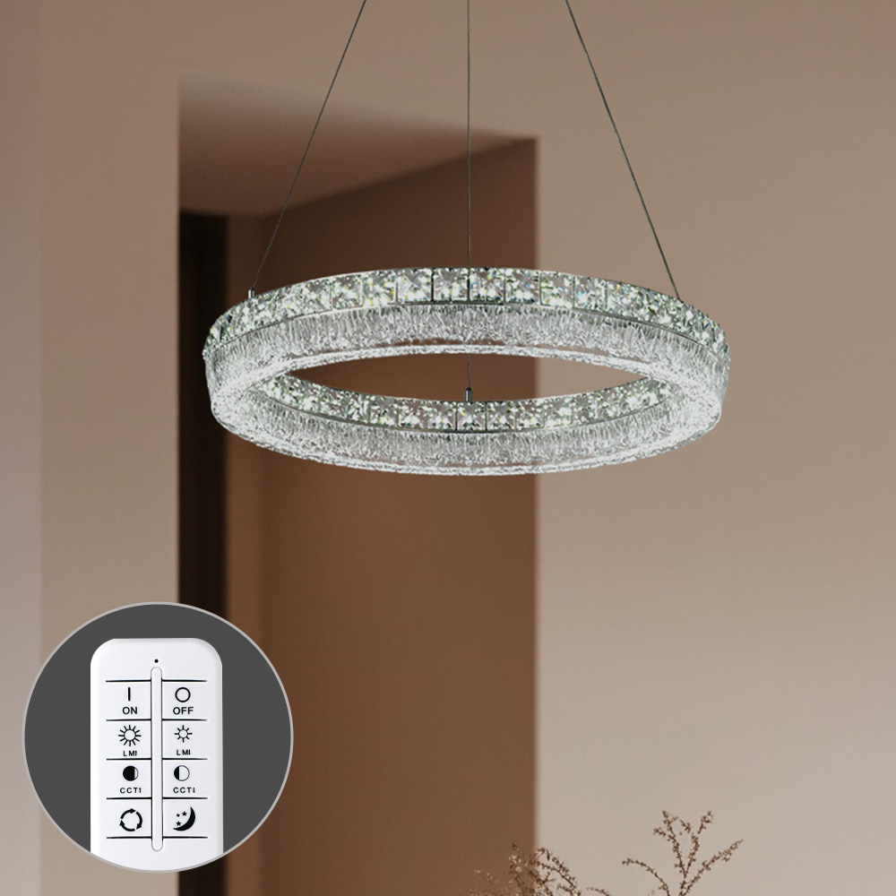 LED 크리스탈 아일린 1등 원형 식탁등 식탁조명 50W