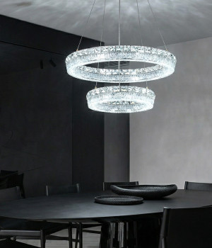 LED 크리스탈 아일린 2등 원형 식탁등 식탁조명 60W